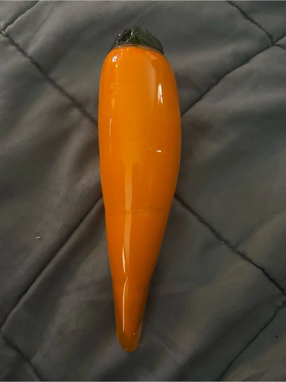 Murano Style Blown Glass Carrot 7” Long